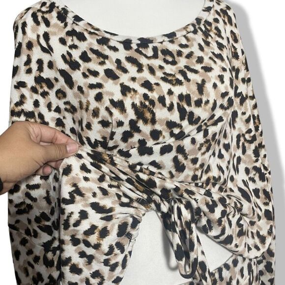 2 Piece Pajama Set, Soft & Cozy, Oversized Top, Drop Shoulder, Animal Print - Picture 5 of 10